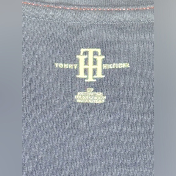 TOMMY HILFIGER Womens Navy Short Sleeve V Neck T-Shirt Size: S - Picture 10 of 12